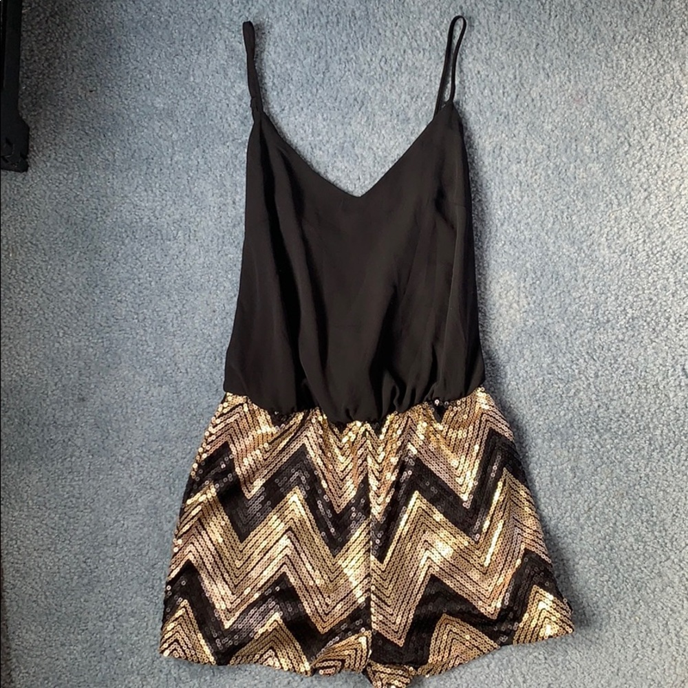 Sequined patterned romper